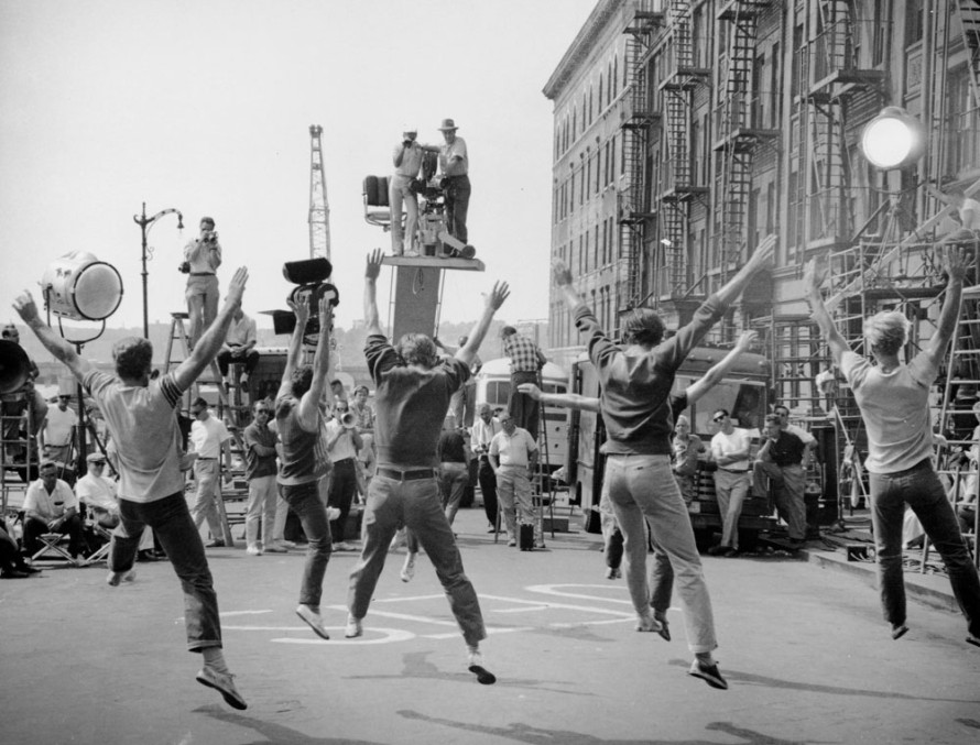 Dreharbeiten zu 'West Side Story' (USA 1960/61, Regie: Robert Wise, Jerome Robbins); Quelle: Cinémathèque Suisse, Lausanne